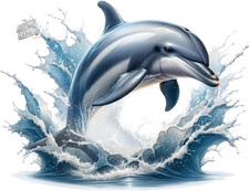 4 Dolphin Vinyl Wall Stickers Toilet Shower Glass Tiles Car Laptop Waterproof