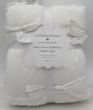 Pottery Barn Kids LoveShackFancy Sweet Dreams Ruffle Bow TODDLER Quilt  White