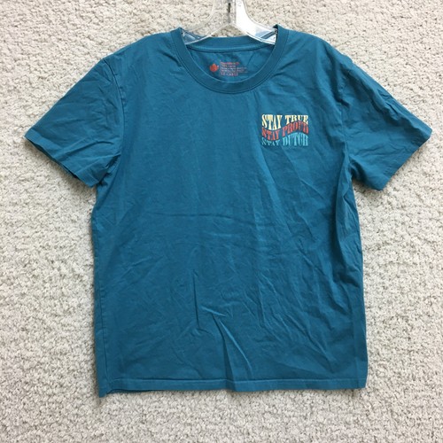 Dutch Bros Kaffee Top Shirt 2XL Erwachsene blau Stay True Proud Grafik T-Shirt Damen