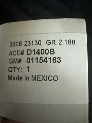 ACDelco GM Ignition Lock Cylinder w/ 2 Keys   OEM D1400B (GM #01154163