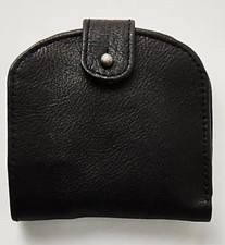 Free People Pulito Pocket Leather Handmade Bi-Fold Wallet Black NWOT
