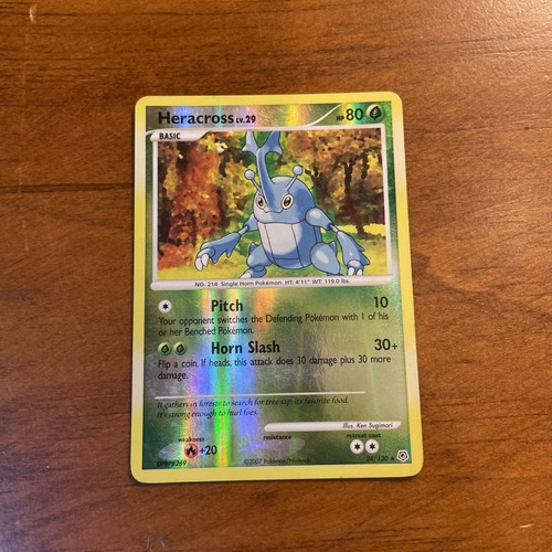 Pokémon TCG Heracross 28/130 Diamond & Pearl Reverse Holo Rare (English) - LP