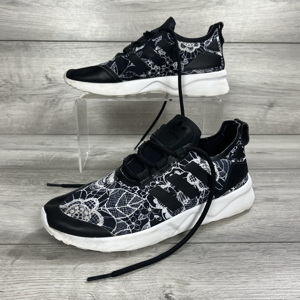 Floral Adidas Zx Adv Black Womens Adidas ZX Flux ADV Verve Lace-Up