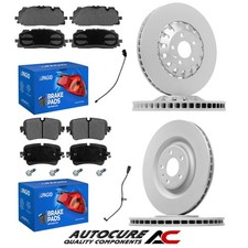 FOR AUDI Q7 MK2 2015-2023 FRONT & REAR COATED BRAKE DISCS & PAGID PADS SET