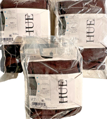 HUE 3-Pair Super Opaque Tights Sz 3 Espresso Brown Smooth Control Top 90 Den NEW