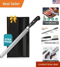 High Carbon Steel 12" BBQ Slicing Knife with Non-Slip Handle - Lifetime