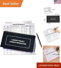 Jumbo Print Check Register Book - Large Print, Easy-to-Read, Spiral Bound, 56...