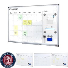 Magnetic Dry Erase Calendar  1 Magnetic Eraser - 36x24 Wall Whiteboard