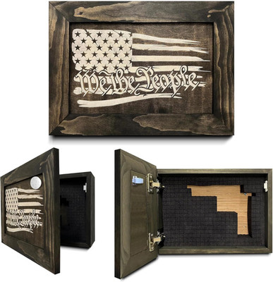 Concealment Gun Shelf, Hidden Storage, Magnetic Lock, Patriotic
