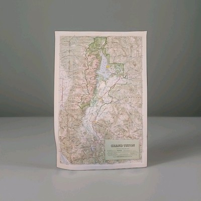 Vintage Grand Teton National Park Area Map 3D Raised Relief 1983 18.5''L x 12.5''W