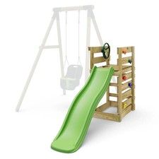 Add-on Wooden Platform & 6FT Slide for Rebo Wooden Swing Sets Light Green