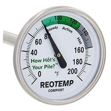  16 Inch Fahrenheit Backyard Compost Thermometer with Digital 16 Inch Stem