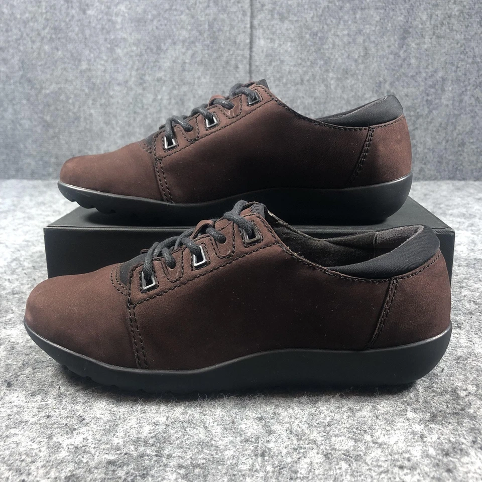 Clarks Zapatos Mujer Talla 6 M Marrón Cuero Nobuck Con Cordones Cómodos Oxford Informales Foto 3 de 4