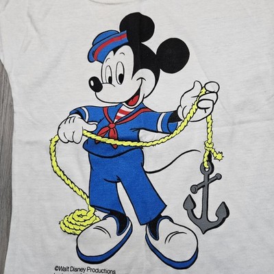 NWOT 80s VINTAGE DISNEY MICKEY MOUSE SAILOR With Anchor T-SHIRT