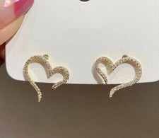 1Ct Round Cut White Moissanite Women's Stud Earrings 14K Yellow Gold Plated