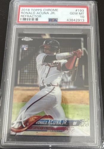 2018 Topps Chrome RONALD ACUNA JR Rookie Refractor #193 PSA 10