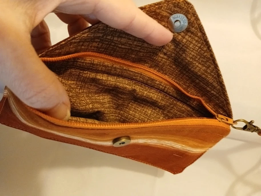 New Western Clutch Wristlet Wallet Brown Copper Coin Purse Zippy Envelope Pouch — 第 3/4 张图片