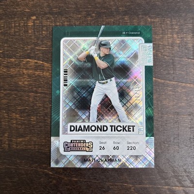 Matt Chapman 2021 Panini Contenders #77 Diamond Ticket SSP /15 Oakland Athletics