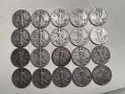 20 Walking Liberty Half Dollars. Junk Silver. 90% Silver.  $10 Face Value.