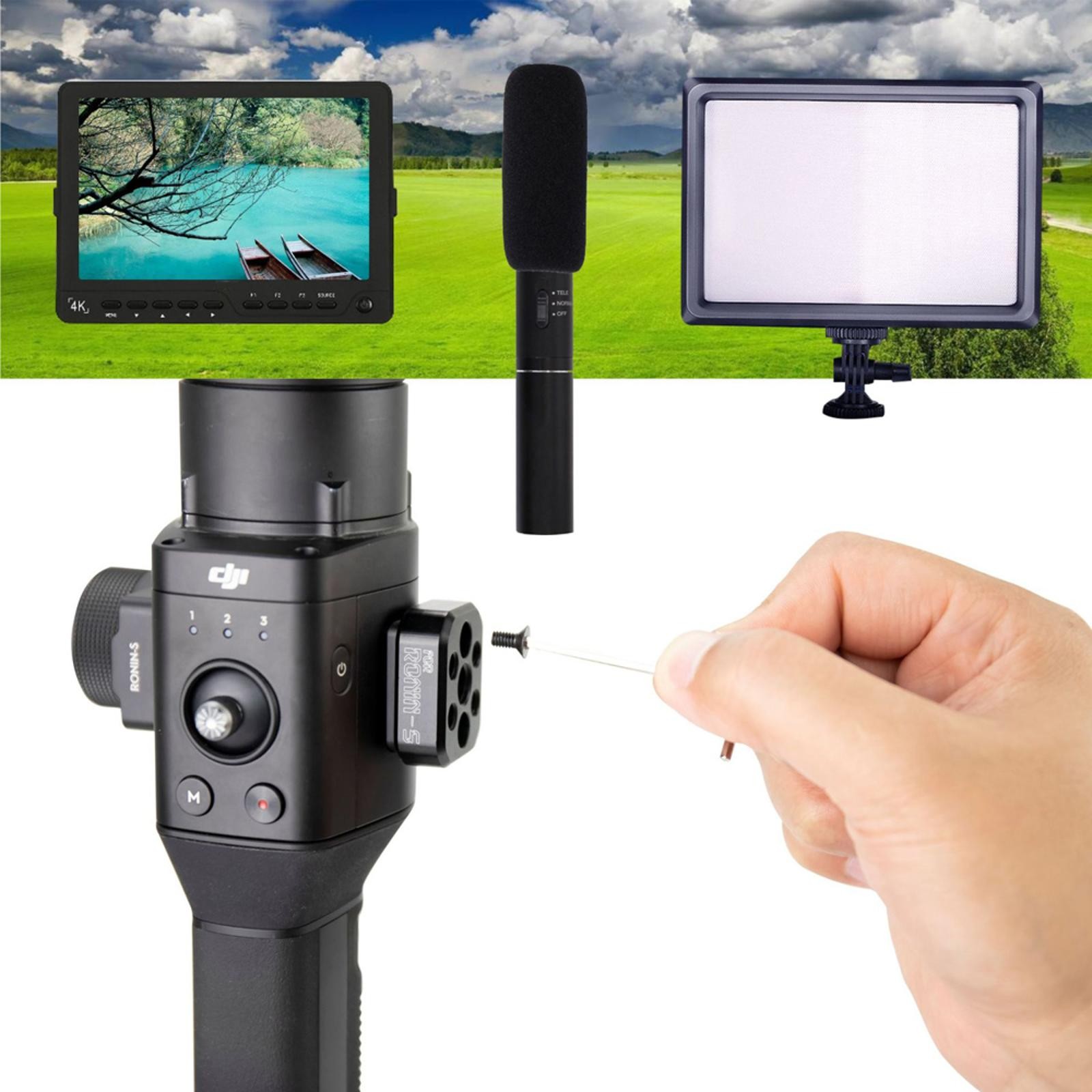 Protable Alloy Mount Extension Plate Adapter For DJI Ronin S Gimbal Stabilizer