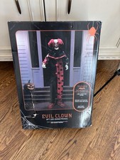 Evil Clown Animatronic Halloween Prop 6ft LED Eyes Sound Motion Prop NEW
