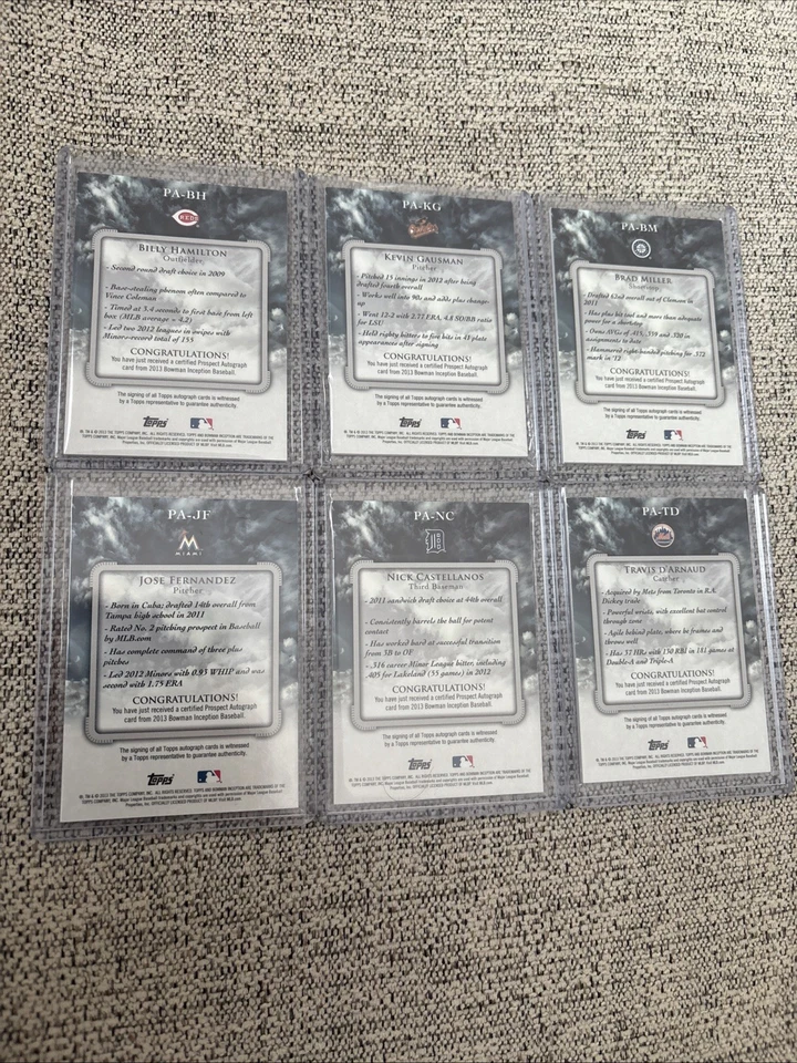 2013 Bowman Inception Rookie On-Card Autograph lot  - Image 2 of 2