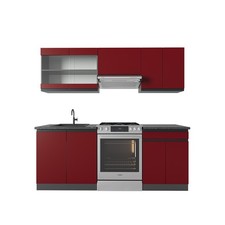 Küchenzeile Vicco R-Line 200 cm AP Anthrazit