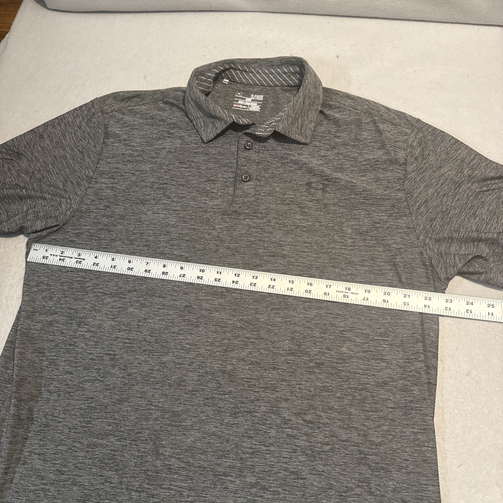 Under Armour Polo Shirt Men's XL Gray Heat Gear Short Sleeve Loose thumbnail 6
