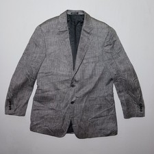 Stafford 100 Silk Sport Coat 42R Gray Herringbone Tweed