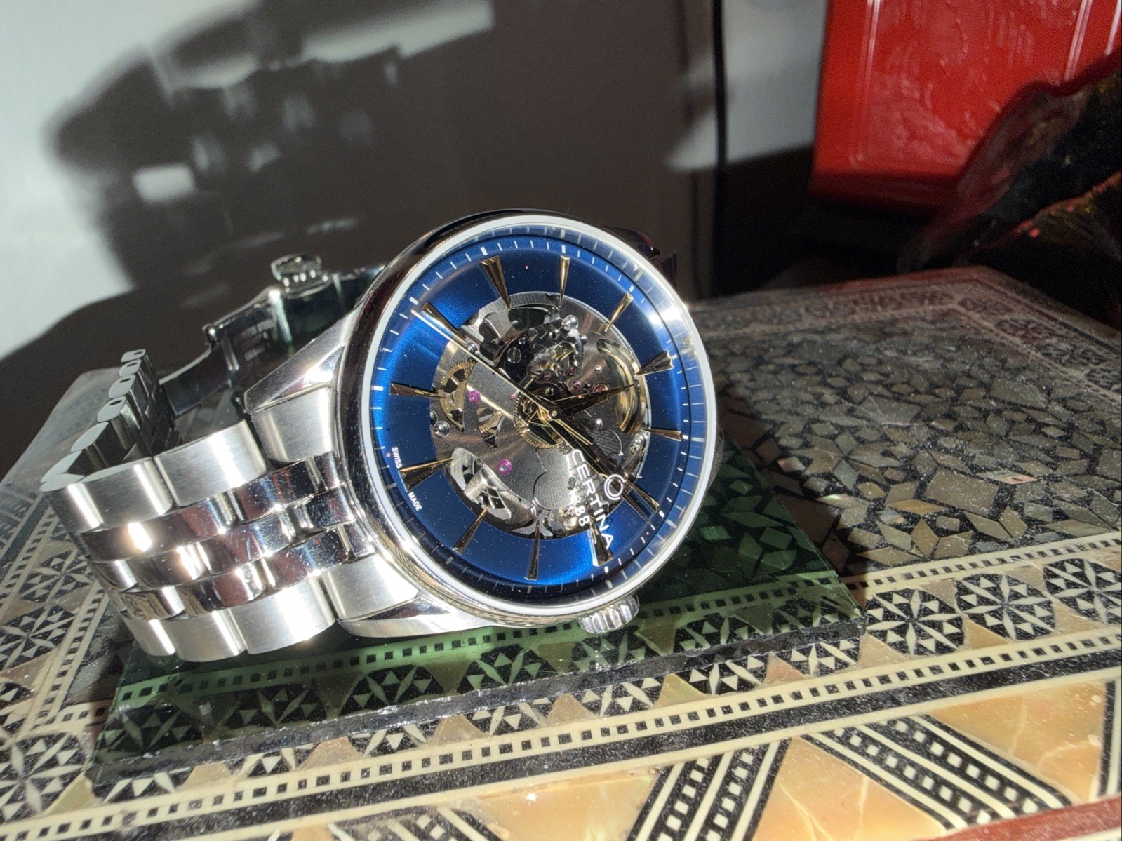 CERTINA DS-1 Skeleton blue men’s Automatic Watch STELLAR CONDITION Fast Shiip