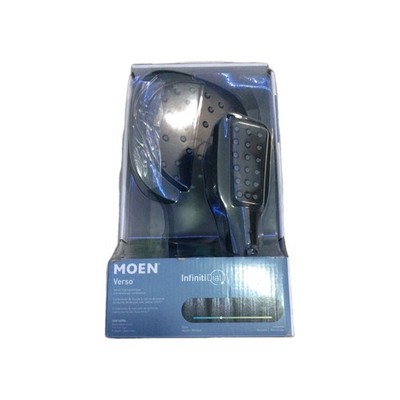 MOEN Verso 220C3EPBL 8-Spray Patterns with 1.75 GPM 7 in. Wall Mount Dual Head