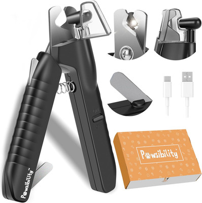 - Reinvented Pet Nail Clippers for Your Pal - USB Rechargeable LED Light for Blo
