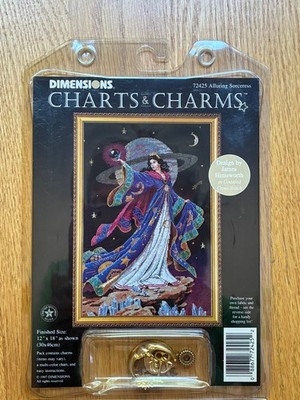 Dimensions  ALLURING SORCERESS Charts & Charms Cross Stitch 72425 Vtg New Rare!