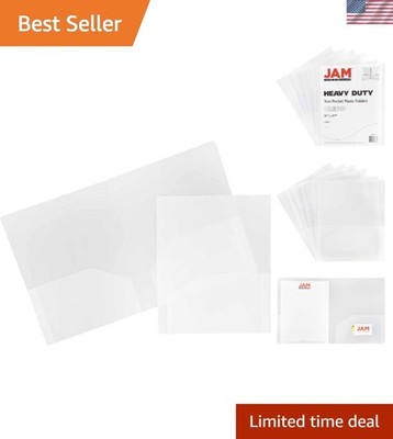 Tear-Resistant Clear Folders - 2 Pocket Design, Perfect for School & Office