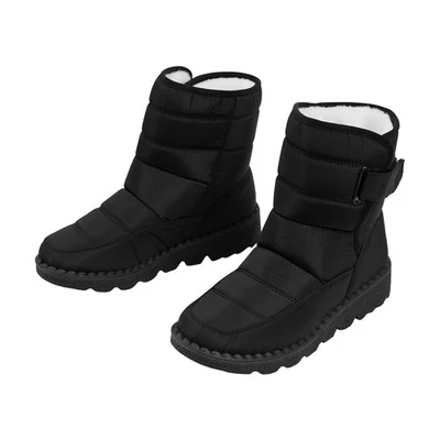 PETS-CENTER-UK Black Waterproof Snow Boots Ankle Winter Warm Boots Non-slip for Unisex Adult UK