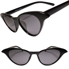 Classy Exotic 60s 70s style Look Black Frame Womens Cat Eye Sunglasses