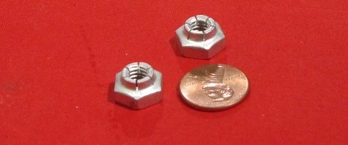 Cadmium Wide Heavy FlexLoc Hex Nut RH, 1/4"-20 x 1/2" W x 19/64" H, 10 Pc - Picture 2 of 6