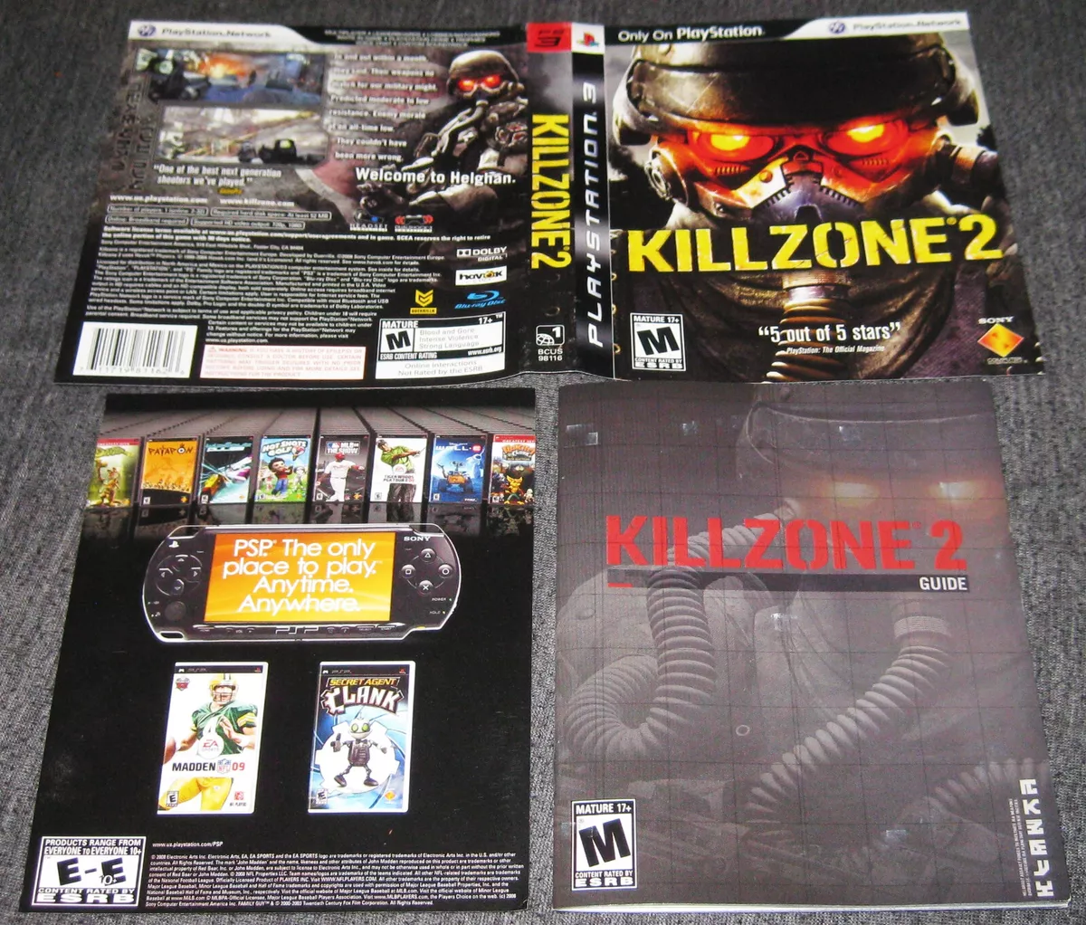 Killzone 2 (Sony PlayStation 3,) Disc & Manual