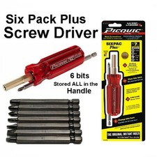Screwdriver Picquic ~ multi-bit with seven bits ~ Blue Handle -  Made in Canada