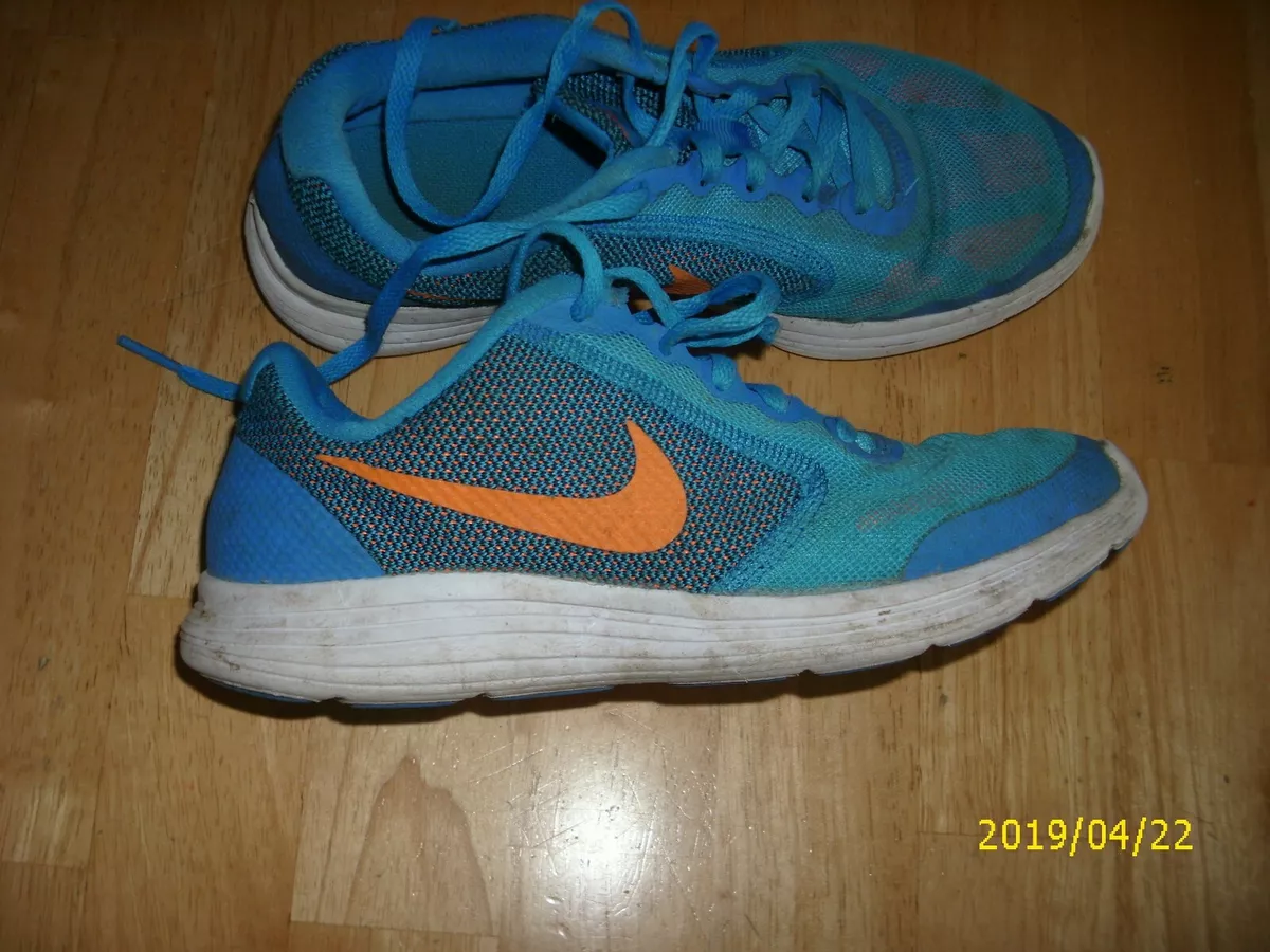 toddler boys size 11 blue and orange nike revolution