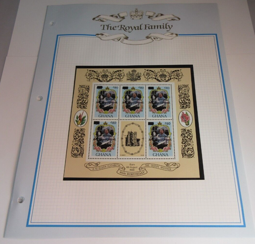 HMQE THE QUEEN MOTHER 85th & 90th BIRTHDAY GHANA/COOK ISLANDS STAMPS ALBUM SHEET - Picture 2 of 8