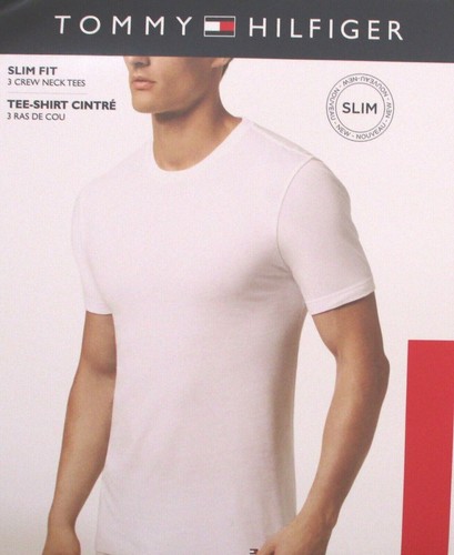 3 TOMMY HILFIGER SLIM FIT ROZMIAR MEDIUM BIAŁE PODKOSZULKI OKRĄGŁY DEKOLT - Zdjęcie 7 z 22