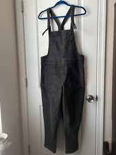 Aerie Werk and Play Corduroy Overalls Raw Hem Womens Medium M Gray