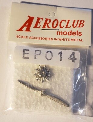 Aeroclub EP014 WW1 9cyl. 80hp Le Rhone rotary engine and prop 1/72