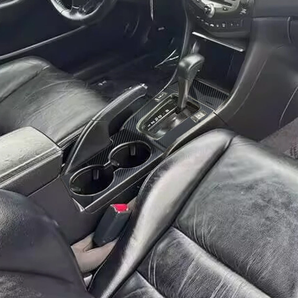 Calcomanías de ajuste interiores hágalo usted mismo con patrón de fibra de carbono 5D para Honda Accord 2003-2007 Foto 2 de 4