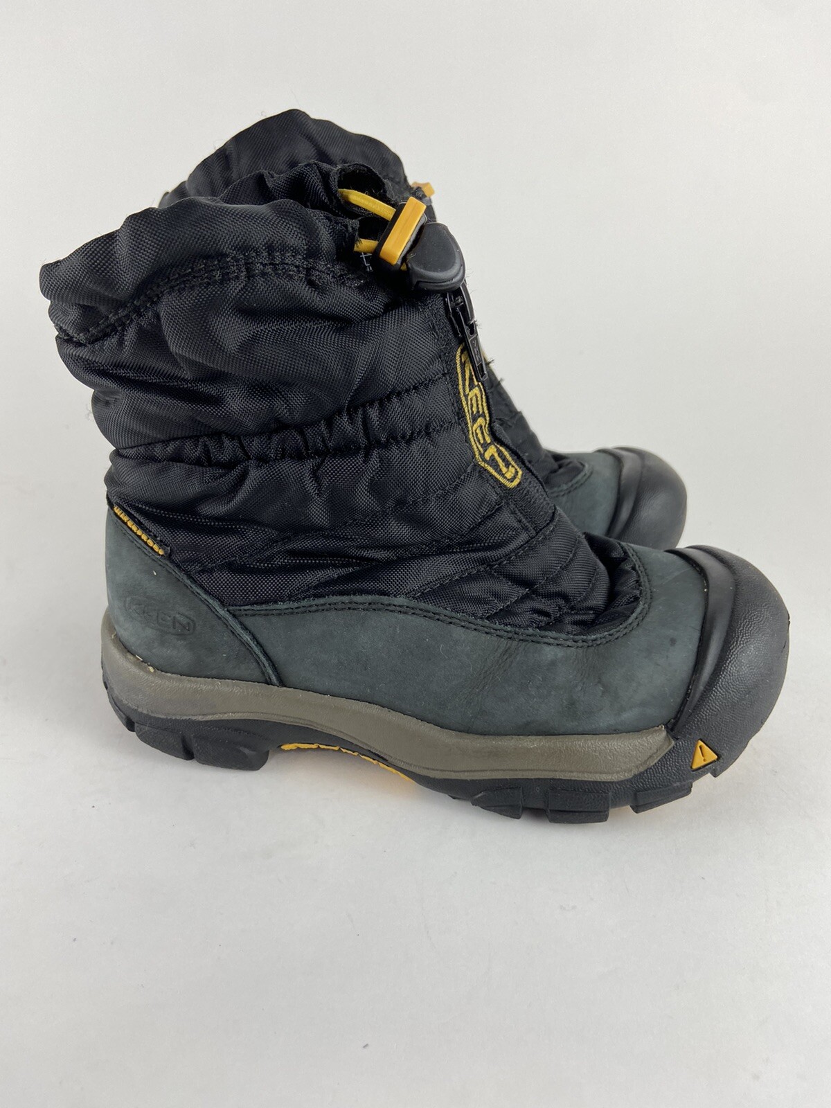 Stivali Keen Bridger impermeabili neri in pelle con zip isolati giovani taglia US 1 EUR 33