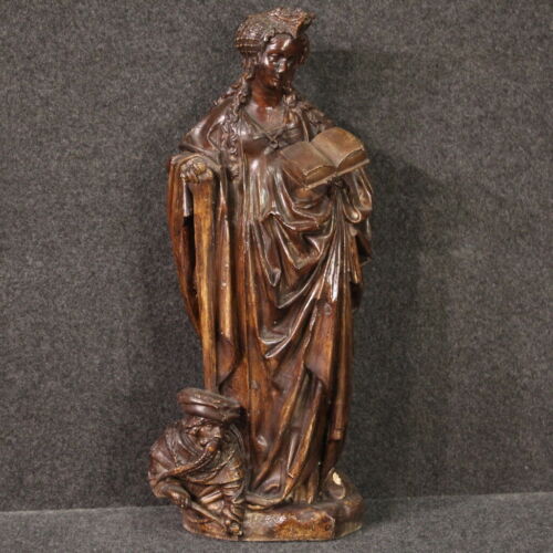 Sainte Catherine d'Alexandrie sculpture plâtre statue religieuse 20ème siècle - Photo 1/12