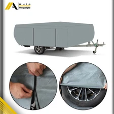 For 8-18 FT Long Pop Up Gray Folding Camper Cover Trailers RV Cover Waterproof