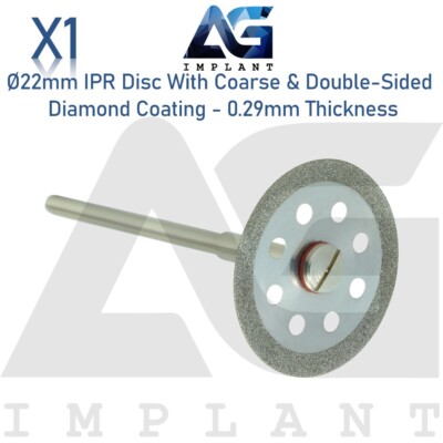Ø22mm IPR Disc Coarse Double Sided Diamond Coating 0.29 Ortho Mandrel