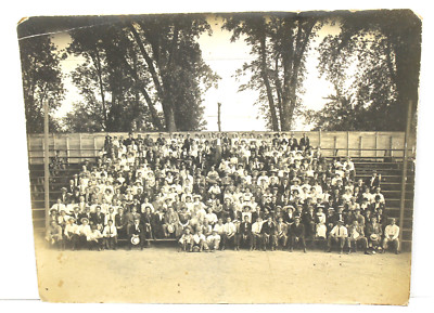 Very Early Upstate NY Source Baseball Stadium Group Shot 1920s ? Original Photo 
